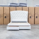 The Grace King Fabric Storage Bed - Cream available to purchase from Warehouse Furniture Clearance at our next sale event.