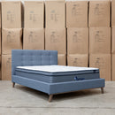 The Bailey Queen Upholstered Bed - Steel - In Store Purchase Only available to purchase from Warehouse Furniture Clearance at our next sale event.