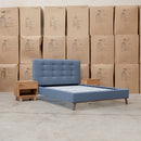 The Bailey Queen Upholstered Bed - Steel - In Store Purchase Only available to purchase from Warehouse Furniture Clearance at our next sale event.