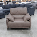 The RS-12667-PR Oversized single dual motor leather recliner - Biscuit - Floor Stock available to purchase from Warehouse Furniture Clearance at our next sale event.