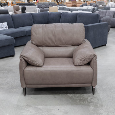 The RS-12667-PR Oversized single dual motor leather recliner - Biscuit - Floor Stock available to purchase from Warehouse Furniture Clearance at our next sale event.