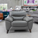 The HTL-12363 Single leather armchair - Charcoal Gray - Floor Stock available to purchase from Warehouse Furniture Clearance at our next sale event.