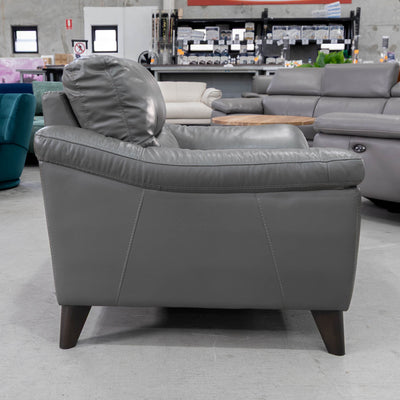 The HTL-12363 Single leather armchair - Charcoal Gray - Floor Stock available to purchase from Warehouse Furniture Clearance at our next sale event.