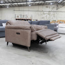 The RS-12667-PR Oversized single dual motor leather recliner - Biscuit - Floor Stock available to purchase from Warehouse Furniture Clearance at our next sale event.