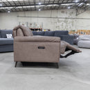 The RS-12667-PR Oversized single dual motor leather recliner - Biscuit - Floor Stock available to purchase from Warehouse Furniture Clearance at our next sale event.