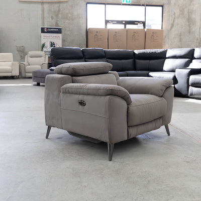 The RS-11485 Single Recliner - Dark Grey - Floor Stock available to purchase from Warehouse Furniture Clearance at our next sale event.