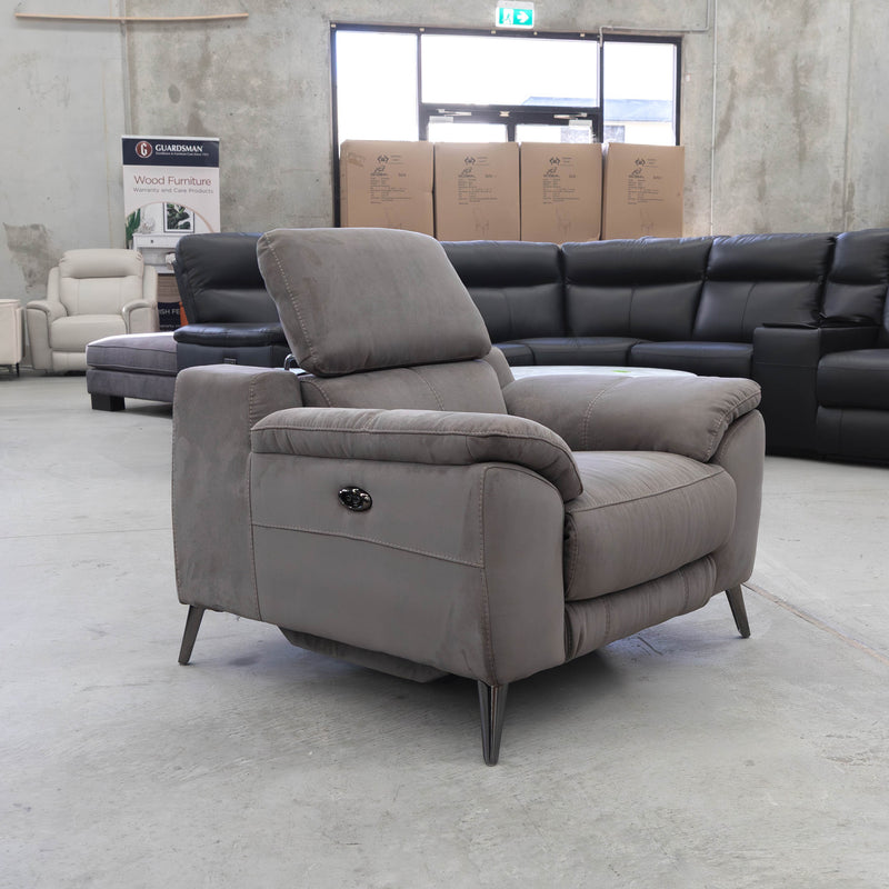 The RS-11485 Single Recliner - Dark Grey - Floor Stock available to purchase from Warehouse Furniture Clearance at our next sale event.