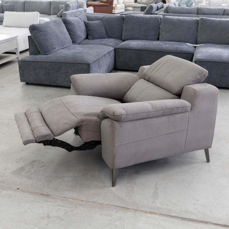 The RS-11485 Single Recliner - Dark Grey - Floor Stock available to purchase from Warehouse Furniture Clearance at our next sale event.