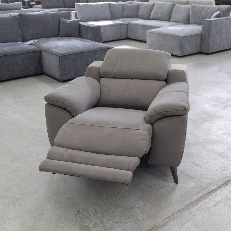 The RS-11485 Single Recliner - Dark Grey - Floor Stock available to purchase from Warehouse Furniture Clearance at our next sale event.