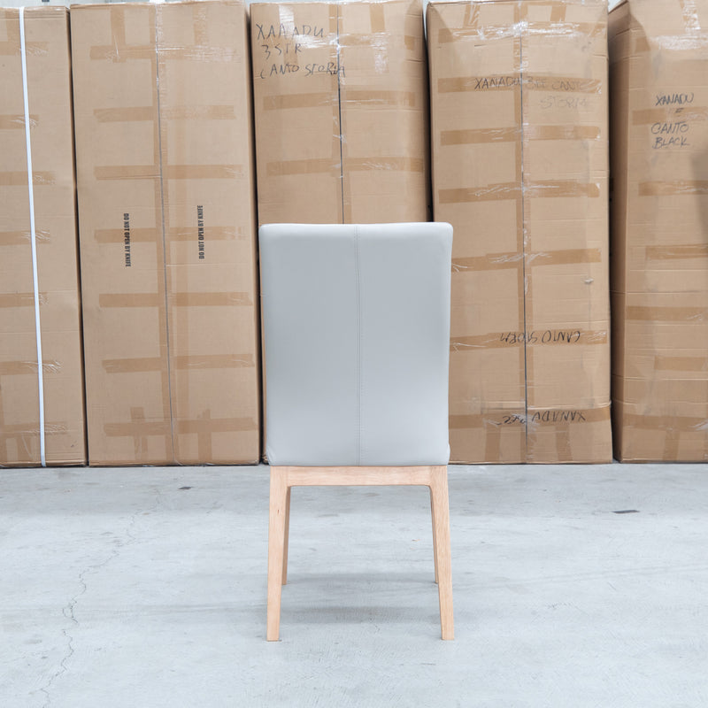 The Hampshire Leather Dining Chair - Light Grey