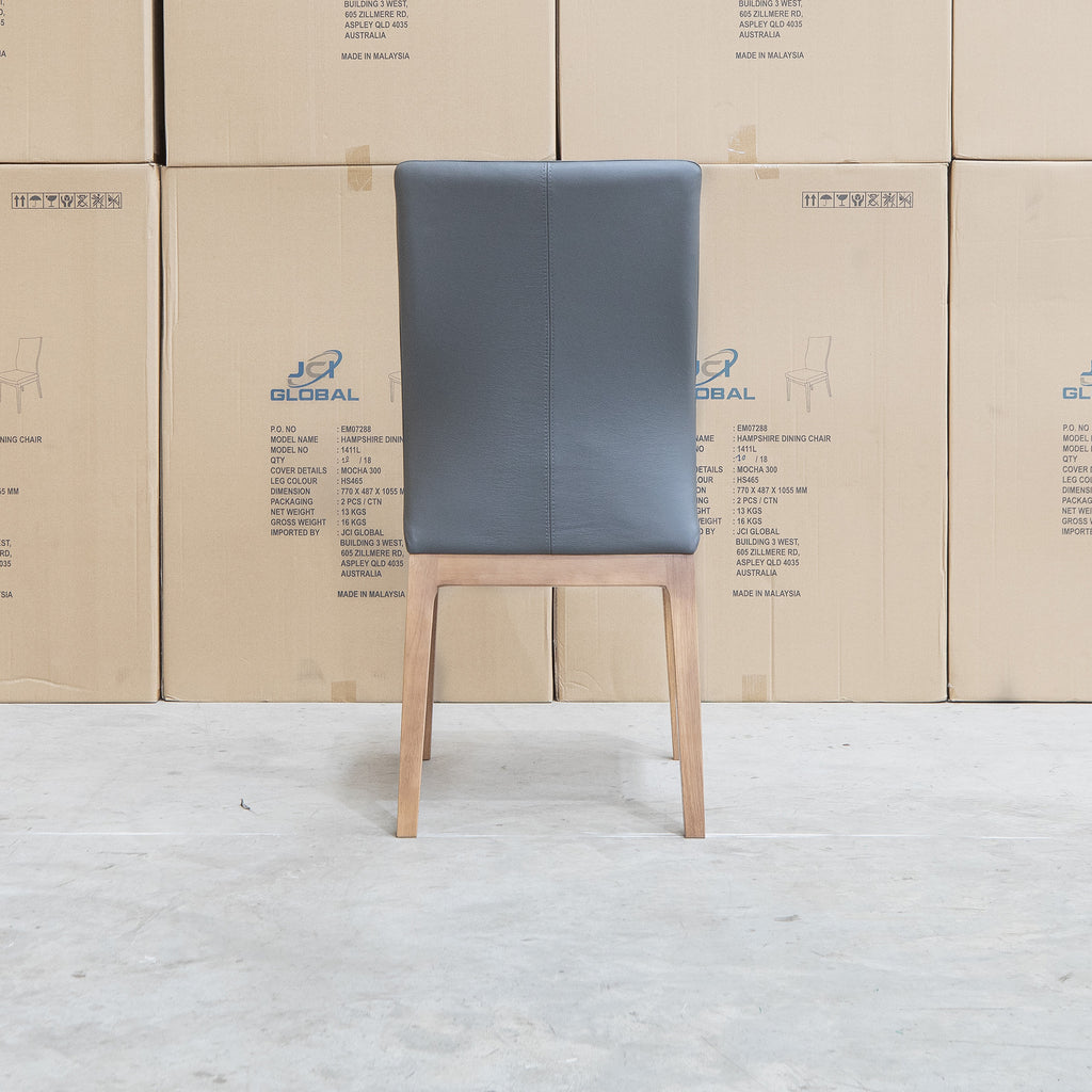The Hampshire Leather Dining Chair - Charcoal available to purchase from Warehouse Furniture Clearance at our next sale event.