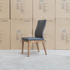 The Hampshire Leather Dining Chair - Charcoal available to purchase from Warehouse Furniture Clearance at our next sale event.