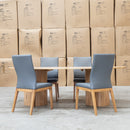 The Hampshire Leather Dining Chair - Grey available to purchase from Warehouse Furniture Clearance at our next sale event.