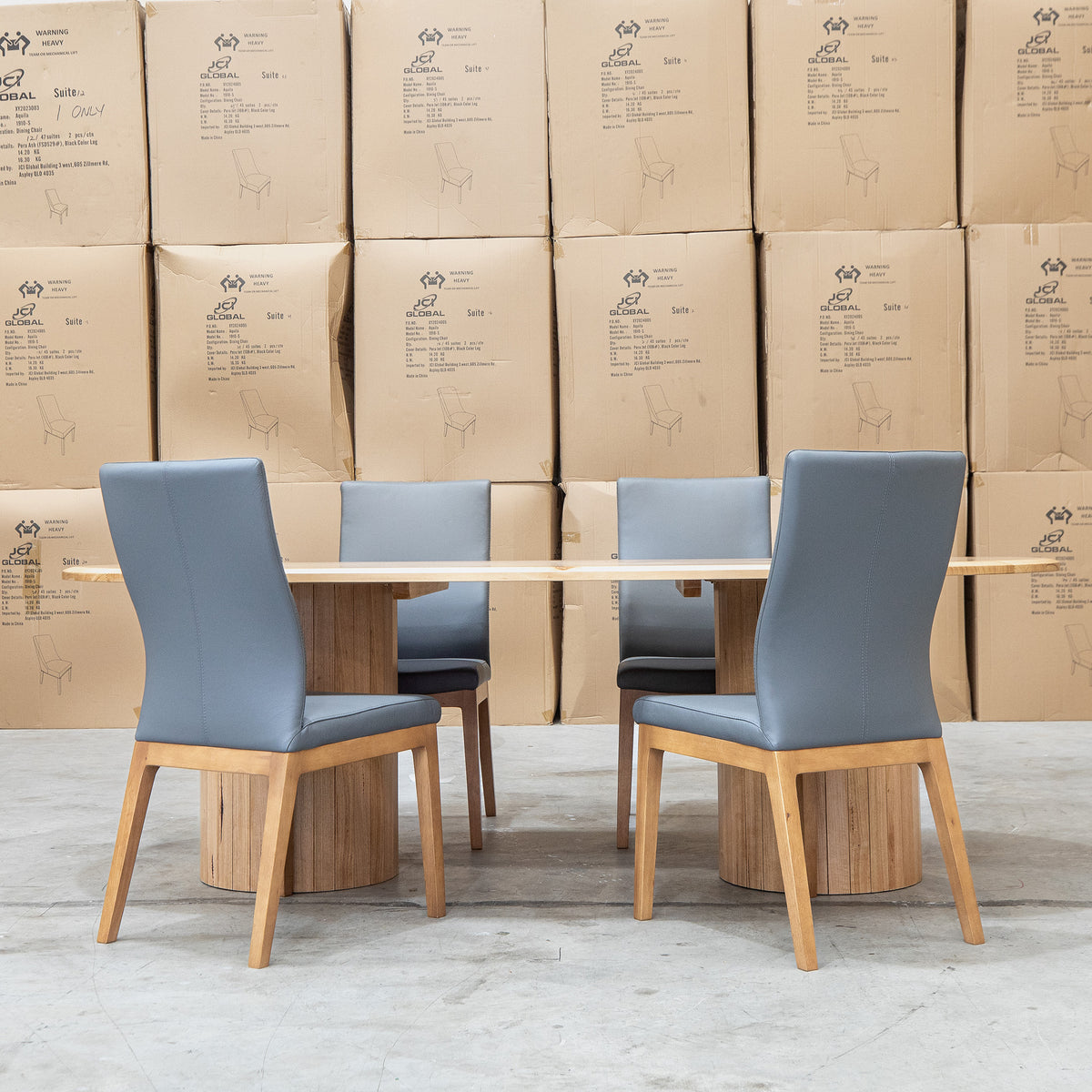 The Hampshire Leather Dining Chair - Charcoal available to purchase from Warehouse Furniture Clearance at our next sale event.
