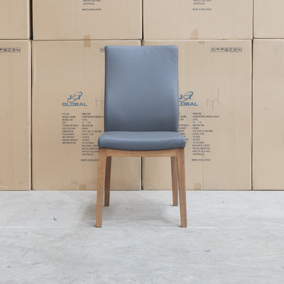 The Hampshire Leather Dining Chair - Grey available to purchase from Warehouse Furniture Clearance at our next sale event.