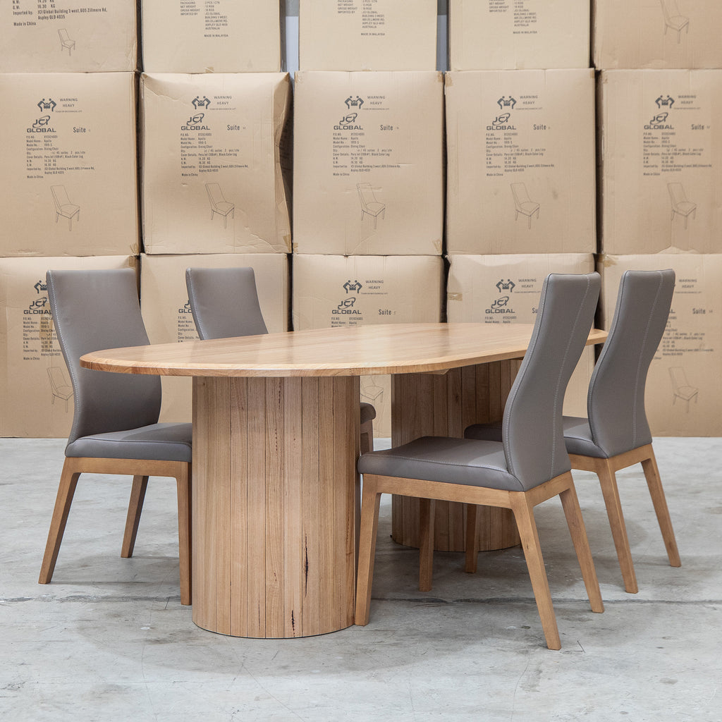 The Hampshire Leather Dining Chair - Mocha available to purchase from Warehouse Furniture Clearance at our next sale event.