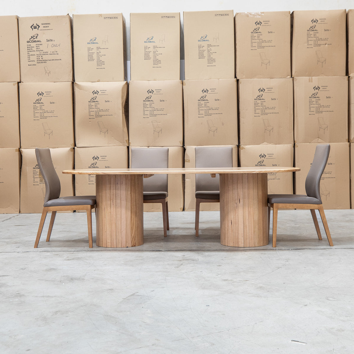 The Hampshire Leather Dining Chair - Mocha available to purchase from Warehouse Furniture Clearance at our next sale event.