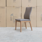The Hampshire Leather Dining Chair - Mocha available to purchase from Warehouse Furniture Clearance at our next sale event.
