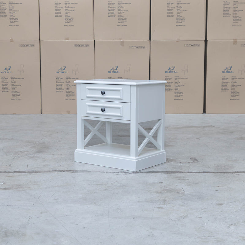 Hampton Two Drawer Timber Bedside