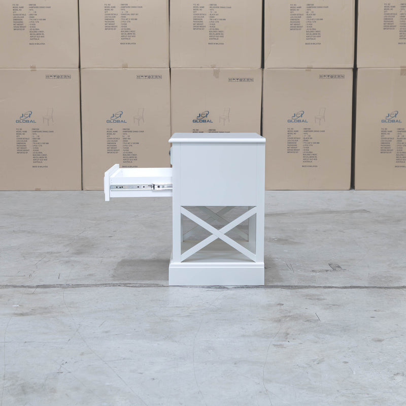 Hampton Two Drawer Timber Bedside