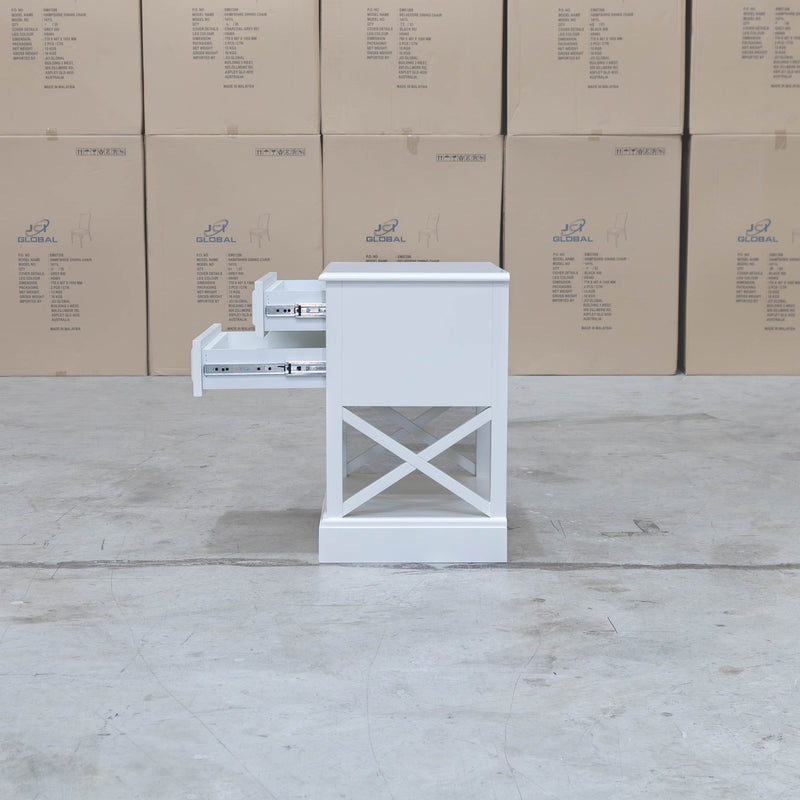 Hampton Two Drawer Timber Bedside