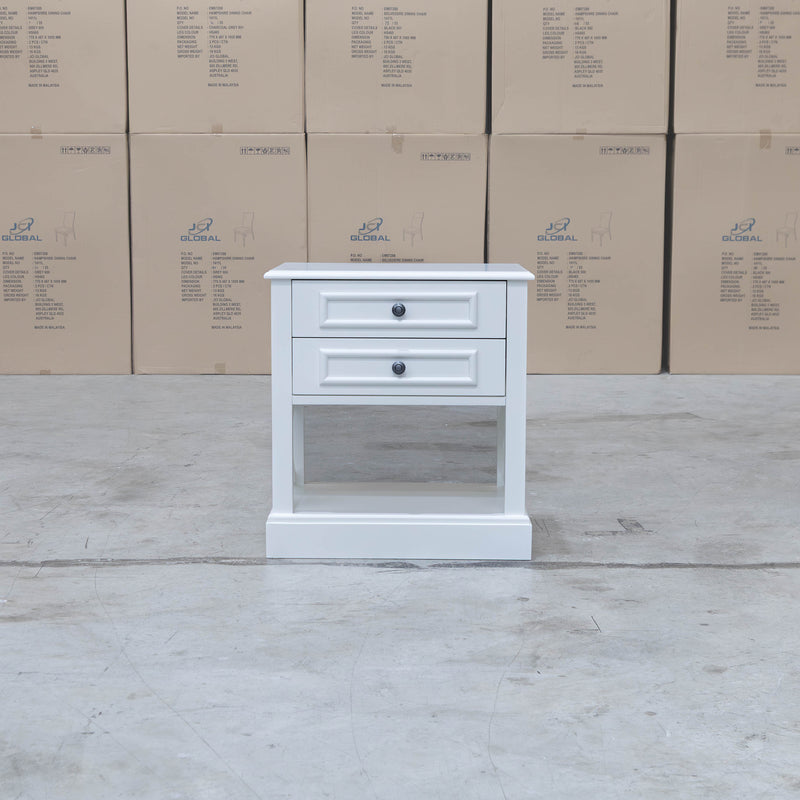 Hampton Two Drawer Timber Bedside