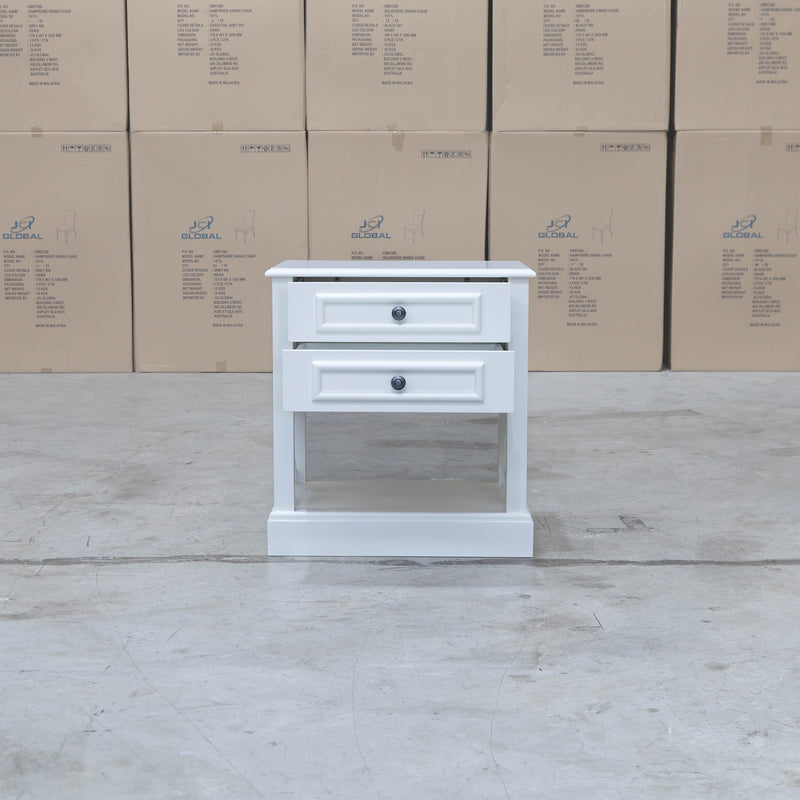 Hampton Two Drawer Timber Bedside