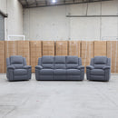 The Hayman Three Seat Recliner Lounge - Slate available to purchase from Warehouse Furniture Clearance at our next sale event.