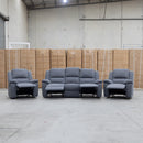 The Hayman Three Seat Recliner Lounge - Slate available to purchase from Warehouse Furniture Clearance at our next sale event.