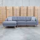 Hazel Three Seat LHF Chaise Lounge - Iron