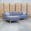 Hazel Three Seat LHF Chaise Lounge - Iron