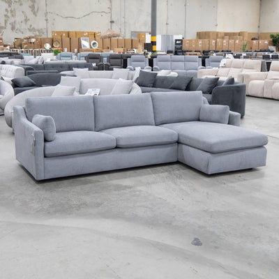 The La-Z-Boy Huntington RHF Corner Chaise Lounge - Stella Granite - Floor Stock available to purchase from Warehouse Furniture Clearance at our next sale event.