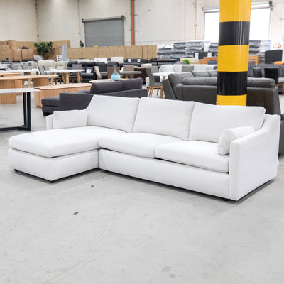 The La-Z-Boy Huntington LHF Corner Chaise Lounge - Stella Blanco available to purchase from Warehouse Furniture Clearance at our next sale event.