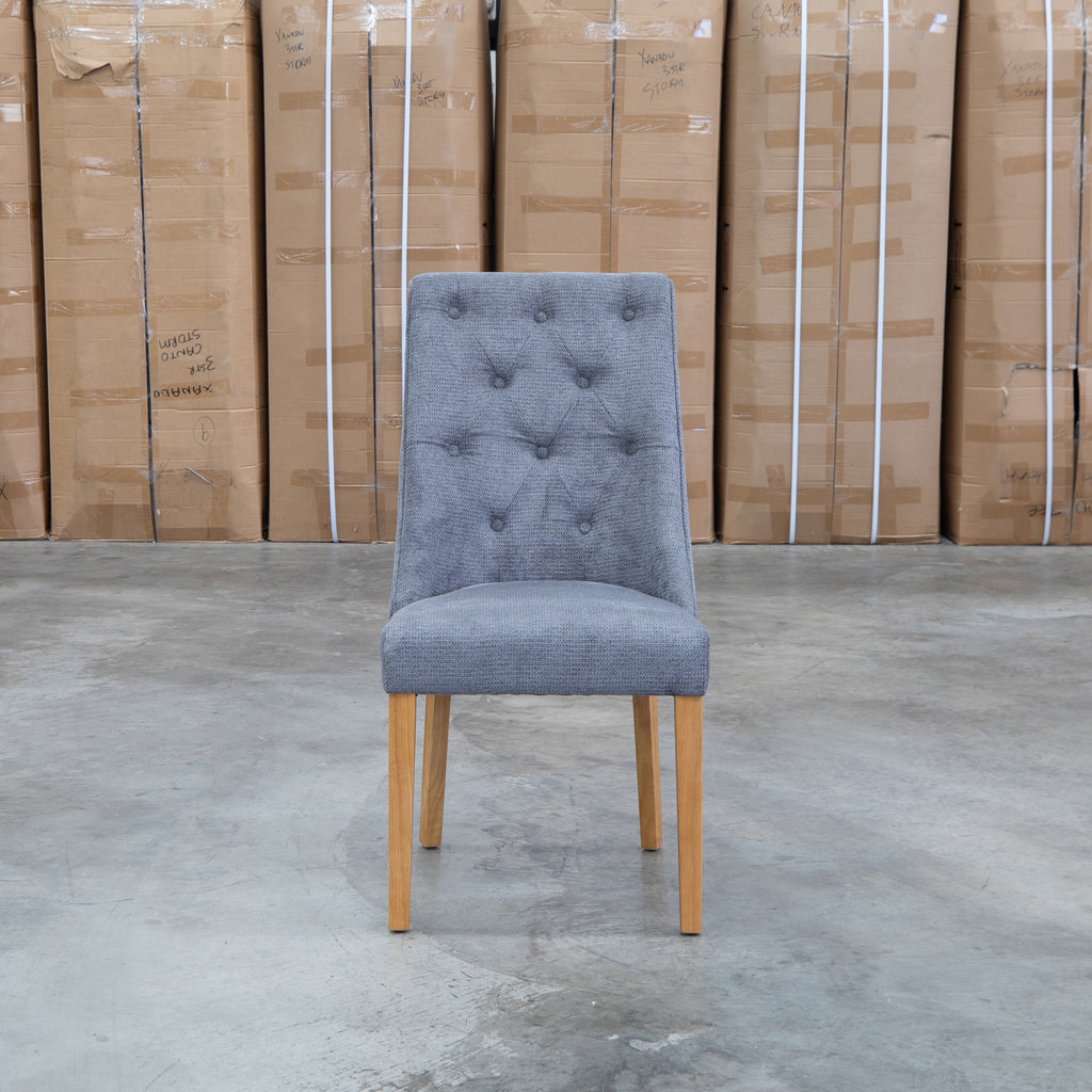 The Island Oak Dining Chair - Natural - Share Charcoal available to purchase from Warehouse Furniture Clearance at our next sale event.