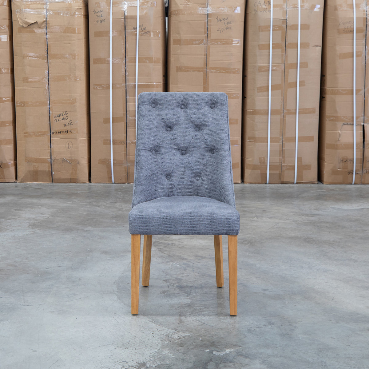 The Island Oak Dining Chair - Natural - Share Charcoal available to purchase from Warehouse Furniture Clearance at our next sale event.