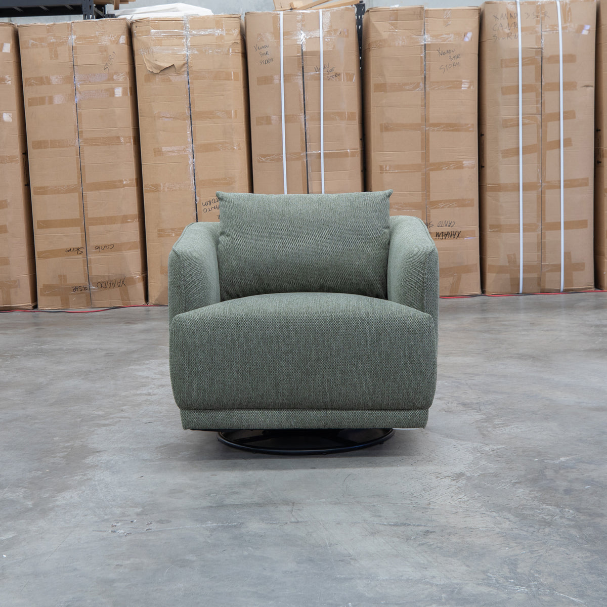 The James Rocker Swivel Chair - Olive - PRE ORDER Available After 5th November available to purchase from Warehouse Furniture Clearance at our next sale event.
