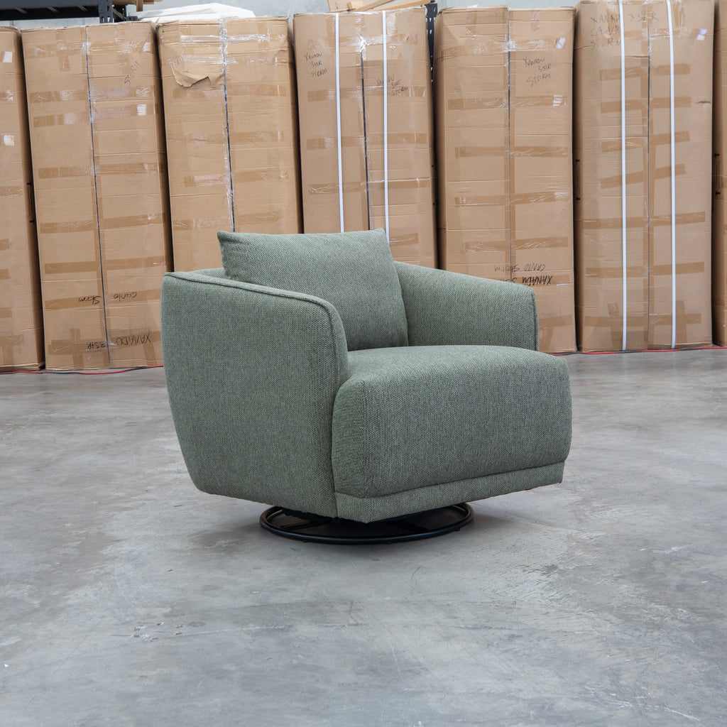 The James Rocker Swivel Chair - Olive - PRE ORDER Available After 5th November available to purchase from Warehouse Furniture Clearance at our next sale event.