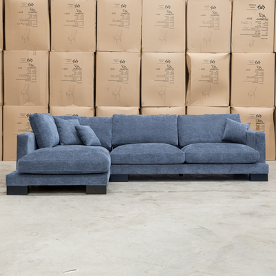 The Jersey Deep Seated Feather & Foam LHF Chaise Lounge - Licorice available to purchase from Warehouse Furniture Clearance at our next sale event.