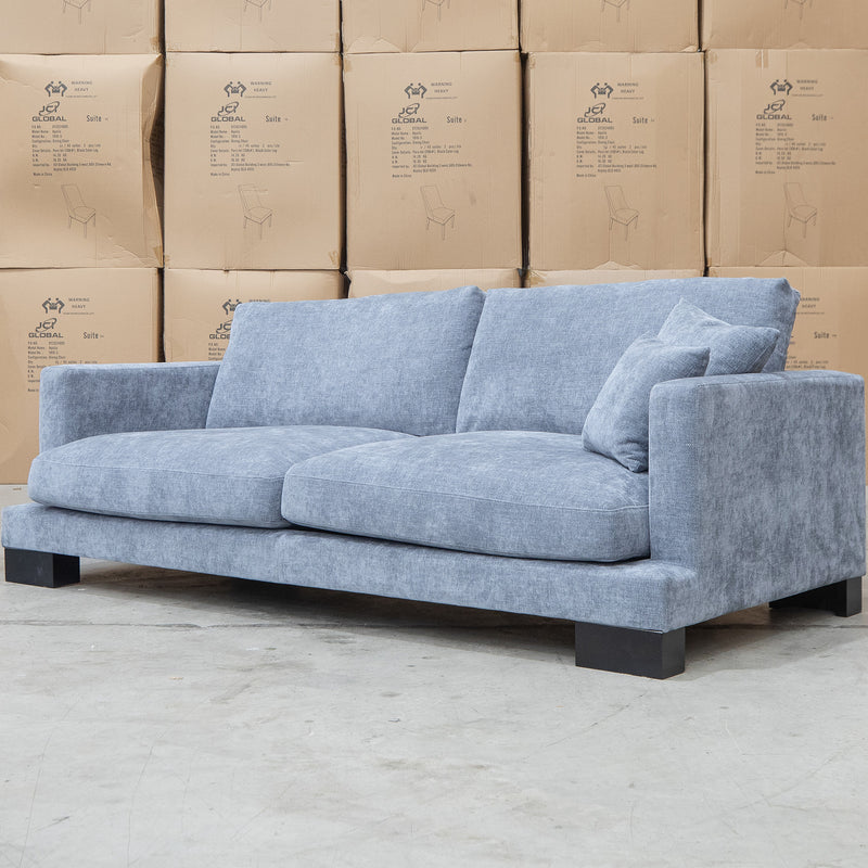 The Jersey Deep Seated Feather & Foam Three Seat Sofa - Frost available to purchase from Warehouse Furniture Clearance at our next sale event.