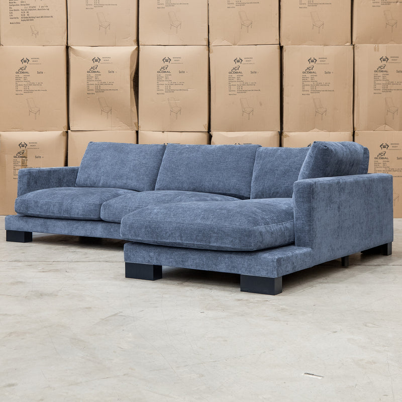 The Jersey Deep Seated Feather & Foam RHF Chaise Lounge - Licorice available to purchase from Warehouse Furniture Clearance at our next sale event.