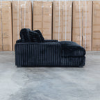 The Kalena Oversized Plush Feather & Foam Single Chaise - Black available to purchase from Warehouse Furniture Clearance at our next sale event.