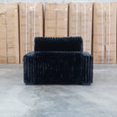 Kalena Oversized Plush Feather & Foam Single Chaise - Black