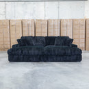 Kalena Oversized Plush Feather & Foam Double Chaise Lounge - Black