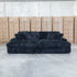 The Kalena Oversized Plush Feather & Foam Double Chaise Lounge - Black