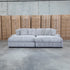 The Kalena Oversized Plush Feather & Foam Double Chaise Lounge - Silver