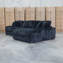 Kalena Oversized Plush Feather & Foam RHF Chaise Lounge - Black