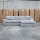 Kalena Oversized Plush Feather & Foam RHF Chaise Lounge - Silver