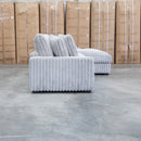 Kalena Oversized Plush Feather & Foam RHF Chaise Lounge - Silver