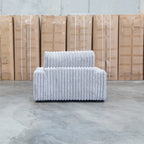 The Kalena Oversized Plush Feather & Foam Single Chaise - Silver available to purchase from Warehouse Furniture Clearance at our next sale event.