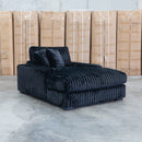 Kalena Oversized Plush Feather & Foam Single Chaise - Black